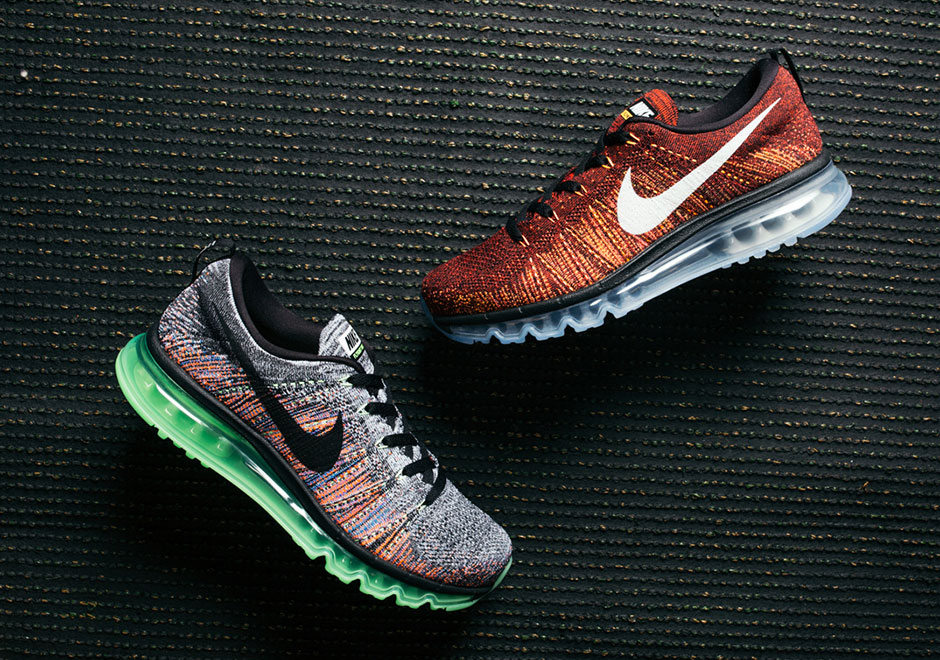 Nike Flyknit Air Max Grey Multicolor Neon 3