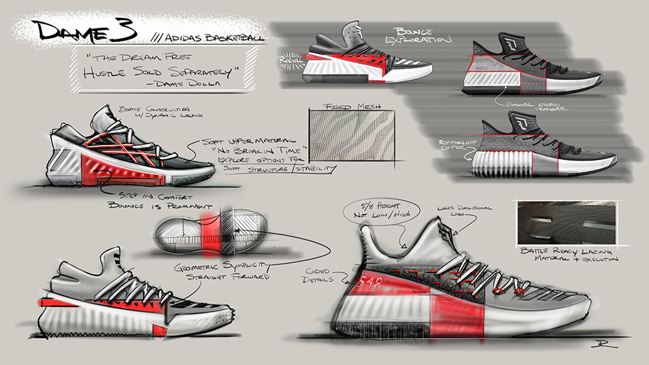 Adidas Dame 3 Sketches 1