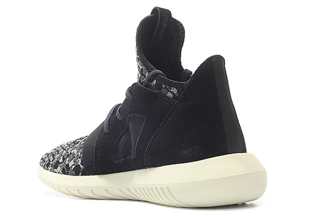 Adidas Originals Tubular Defiant W Core Black Chalk White Bb5122 Snake Pattern 4