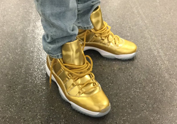 Kawhi Leonard Breaks Out Gold Air Jordan 11 PE