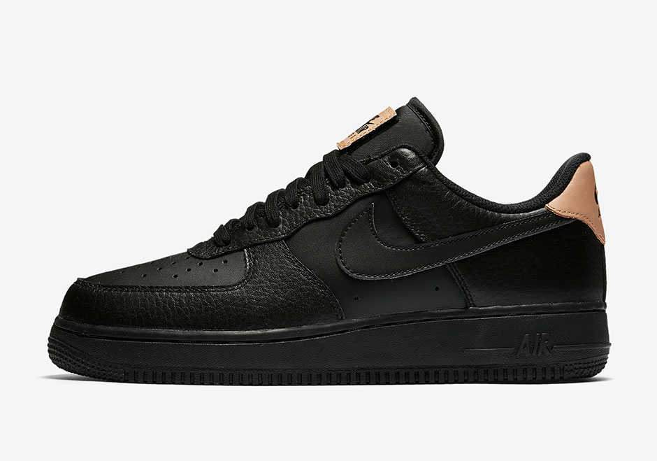 Nike Air Force 1 Low Leather Tongue Black Vachetta Tan 02