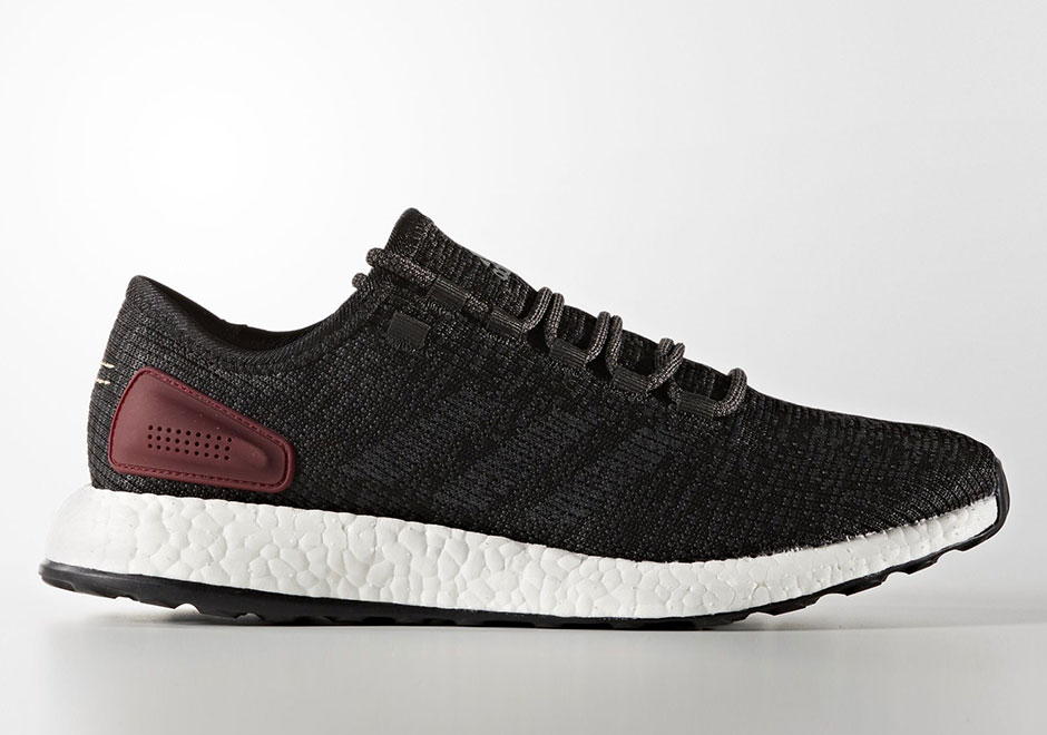 Adidas Pure Boost Black Black Burgundy Ba8889