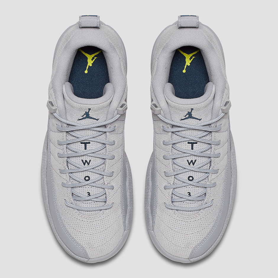 Air Jordan 12 Low Wolf Grey Navy Yellow 3