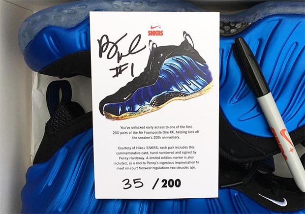 200 Pairs Of Early Access Royal Foamposites Came With Penny's Autograph