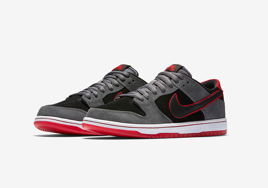 Nike Sb Dunk Low Ishod Wair Black Red Grey Sports Car 895969 006 1