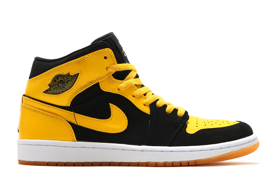 Air Jordan 1 Mid New Love Black Yellow Retro 554724 035 2