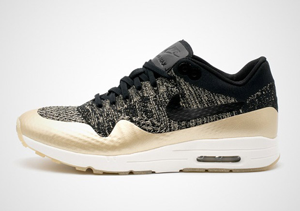 Nike 881195 001 Wmns Air Max 1 Ultra Flyknit Metallic Gold 1