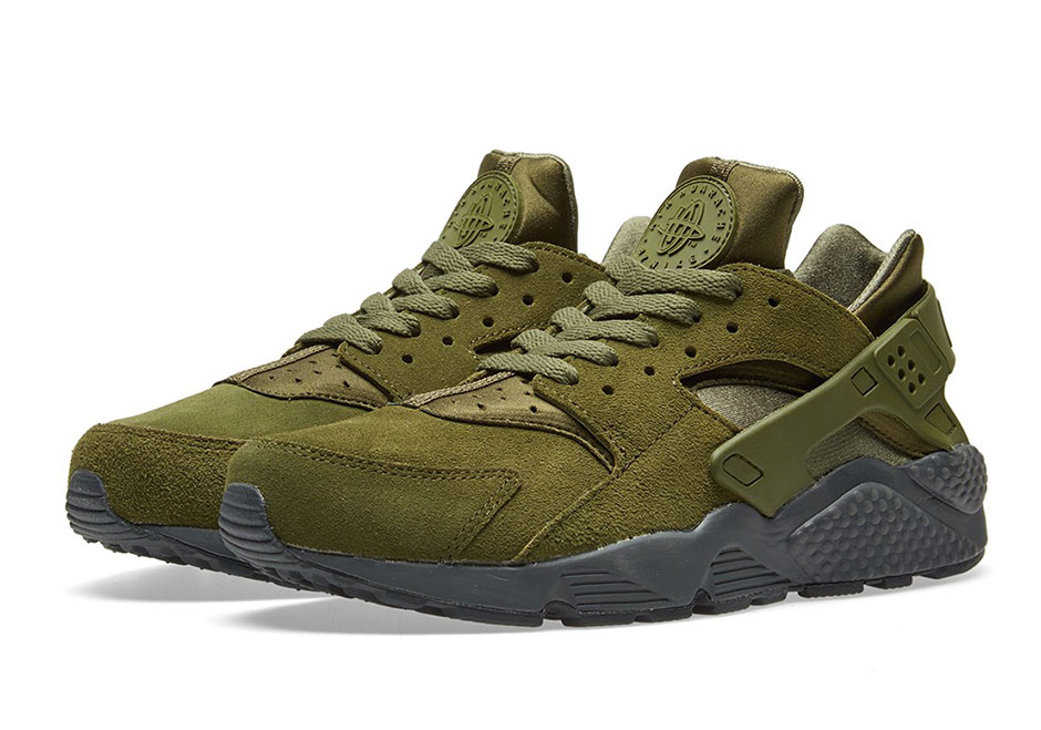 Nike Air Huarache Run Suede Legion Green Anthracite 852628 301 1