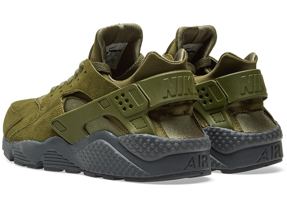 Nike Air Huarache Run Suede Legion Green Anthracite 852628 301 3