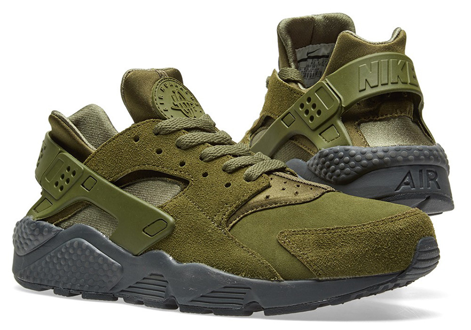 Nike Air Huarache Run Suede Legion Green Anthracite 852628 301 4