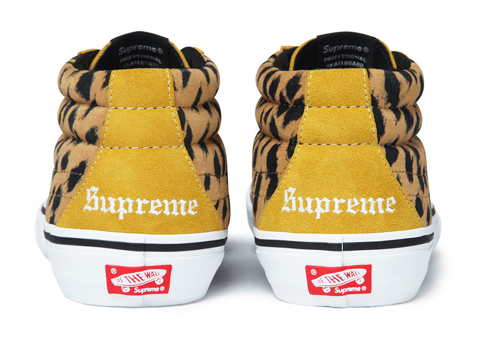 Supreme Vans Sk8 Mid Pro Leopard Yellow 1