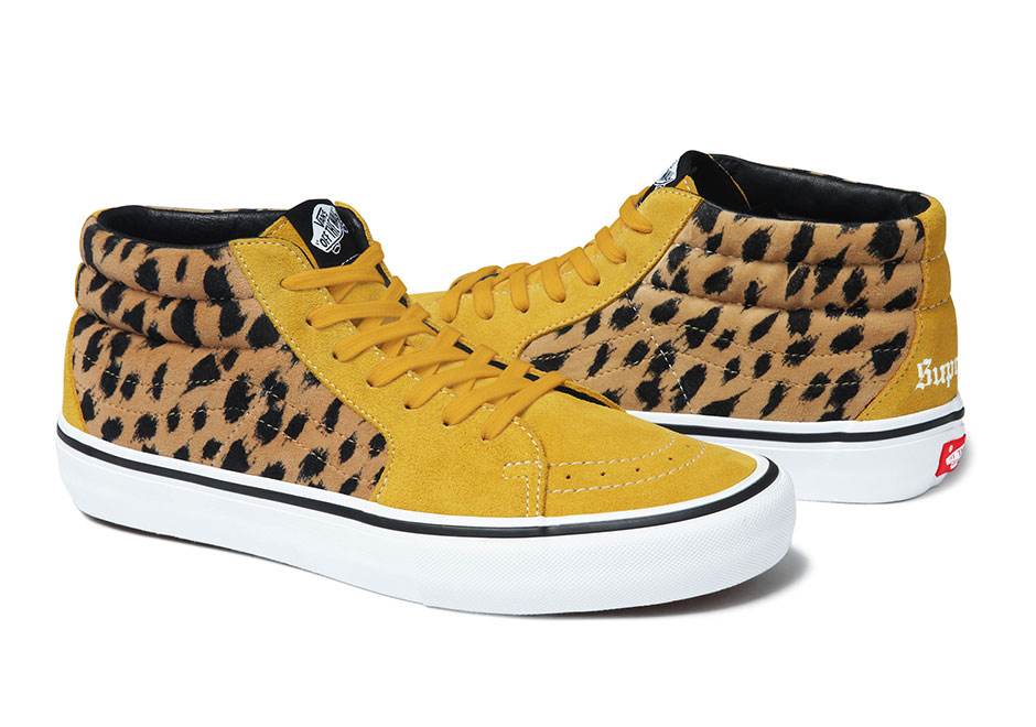 Supreme Vans Sk8 Mid Pro Leopard Yellow