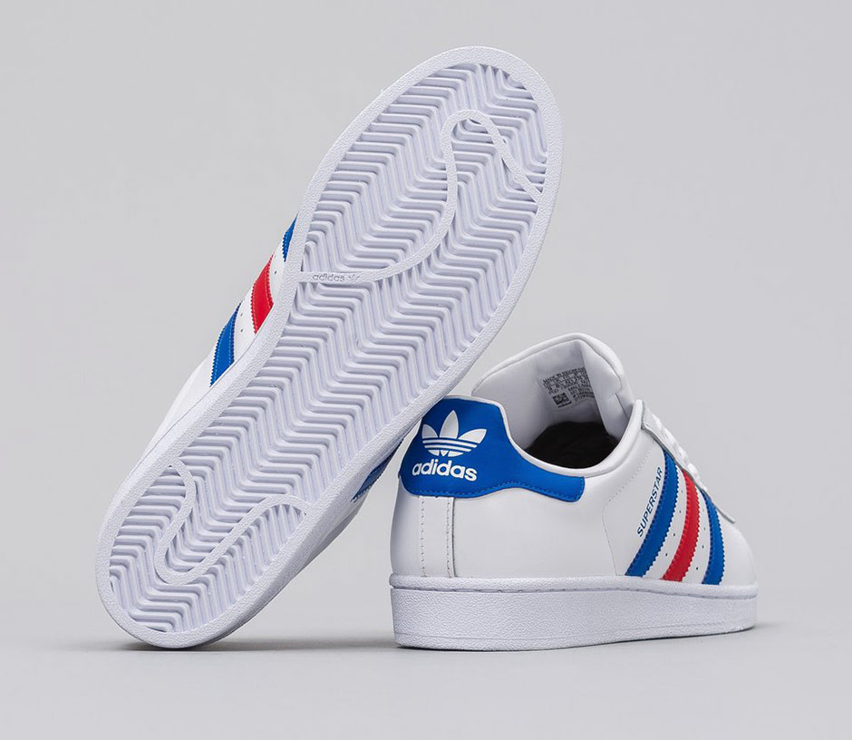 Adidas Superstar Vintage White Red Blue Tri Color 3