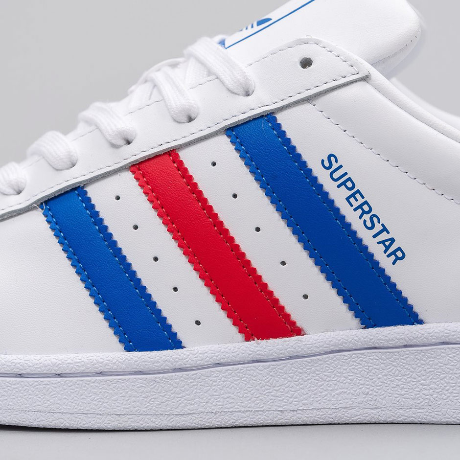 Adidas Superstar Vintage White Red Blue Tri Color 4