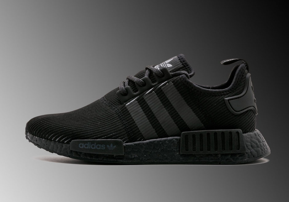 Adidas Nmd R1 Triple Black Ribbed By3123 1