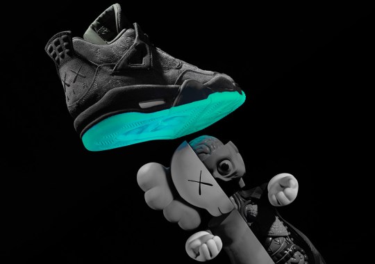 Best Look Yet At The Jordan 4 KAWS Glow In The Dark Soles