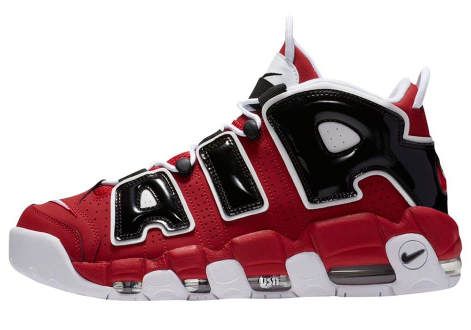 Nike Air More Uptempo Varsity Red White Black Mens 2