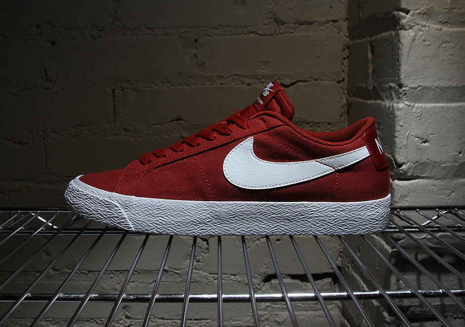 Nike Sb Blazer Low Canvas Dark Cayenne White 1