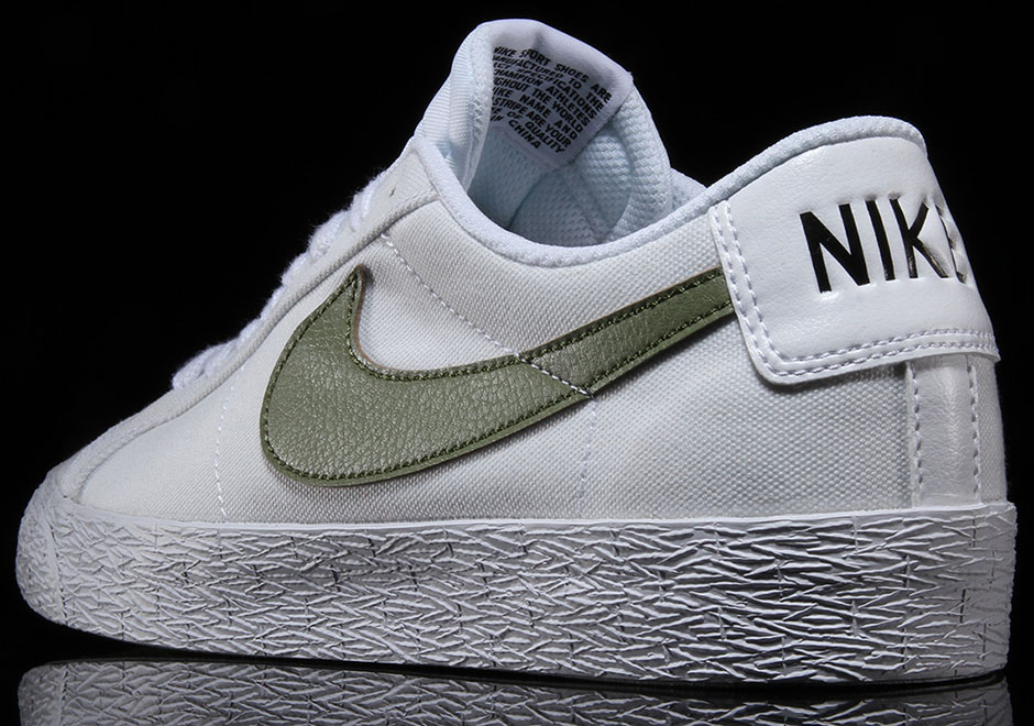 Nike Sb Blazer Low Canvas White Palm Green 3