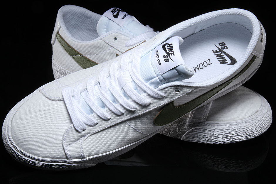 Nike Sb Blazer Low Canvas White Palm Green 4