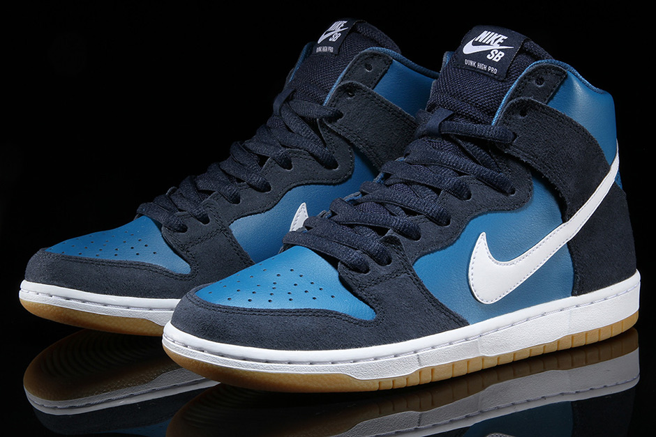 Nike Sb Dunk High Pro Obsidian Industrial Blue White 3