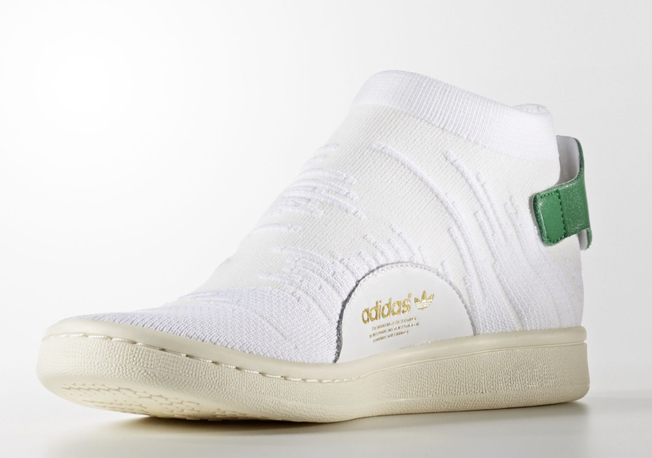 Adidas Stan Smith Sock Primeknit White Green 3