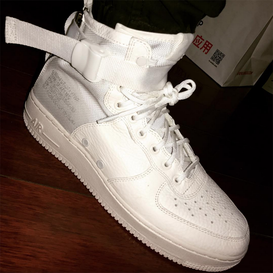 Nike Sf Af1 Mid White Detailed Look 1