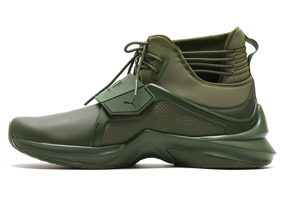 Rihanna Puma Fenty Trainer Hi Cypress Green 2