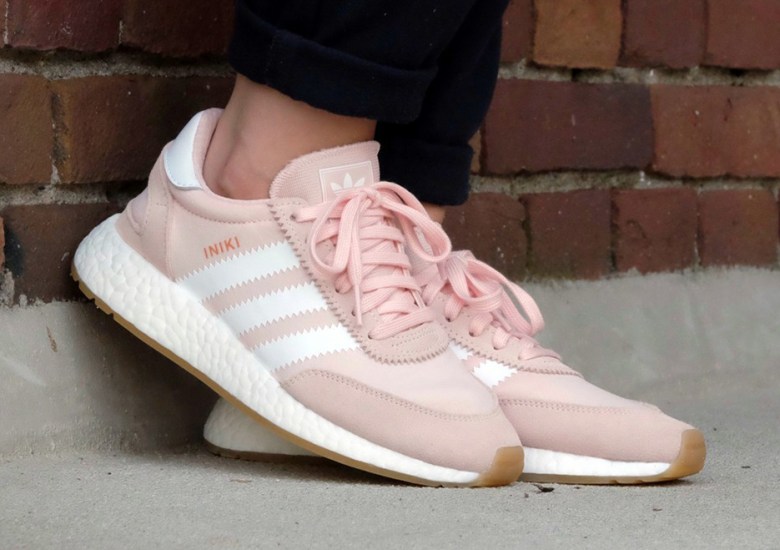 The adidas Iniki Boost Releases In Pink And Gum