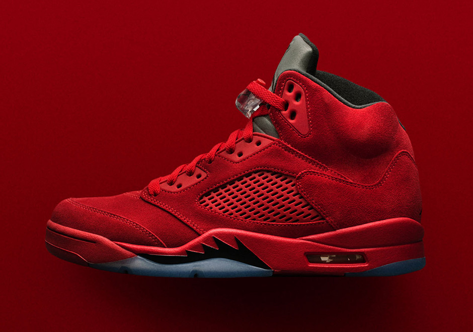 Air Jordan 5 Flight Suit Red Suede Release Date 01