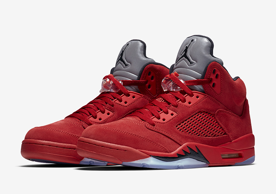 Air Jordan 5 Flight Suit Red Suede Release Date 02