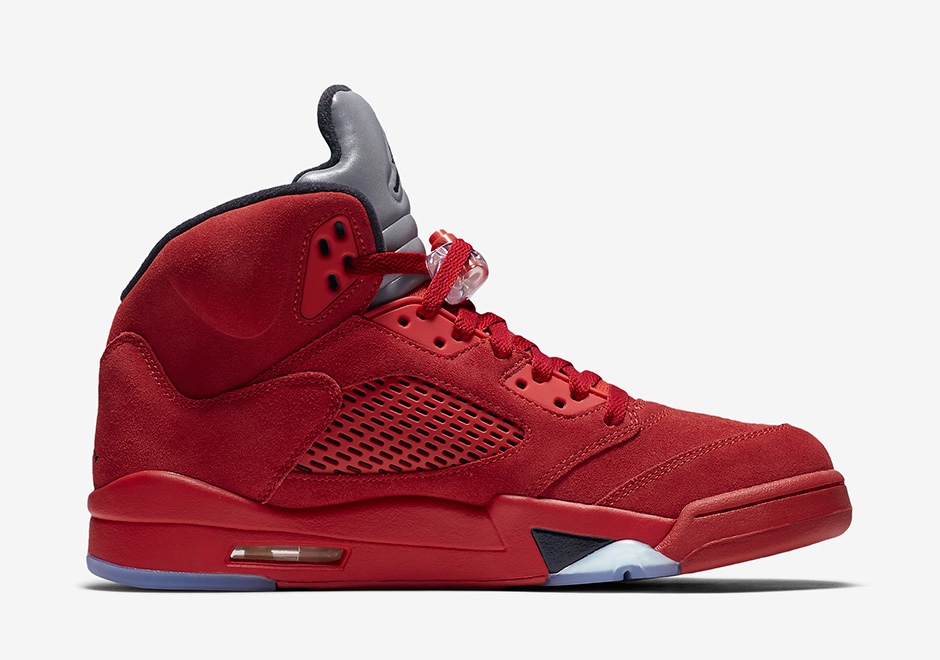 Air Jordan 5 Flight Suit Red Suede Release Date 04