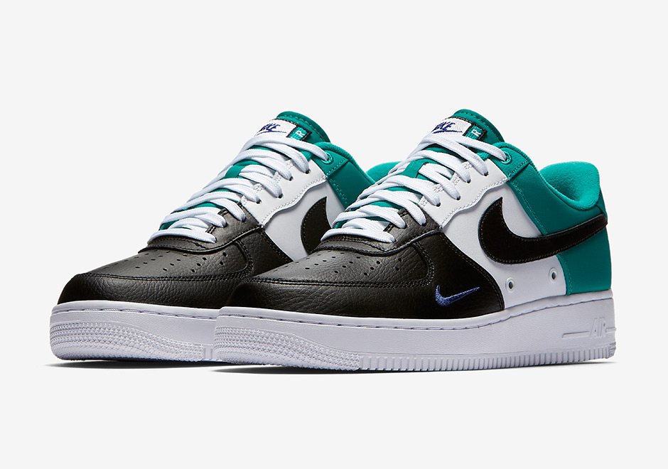 Nike Air Force 1 Low Mini Swoosh Black Deep Royal Blue Neptune Green 2