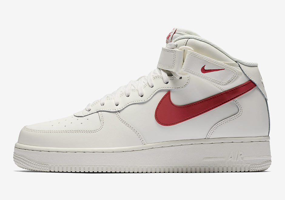 Nike Air Force 1 Mid Sail University Red 01