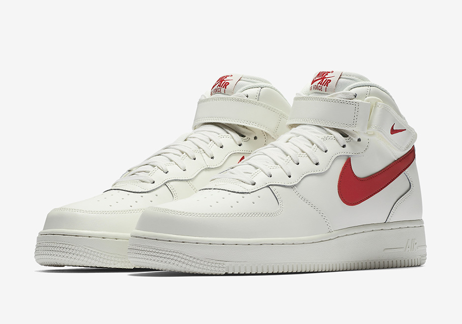 Nike Air Force 1 Mid Sail University Red 02