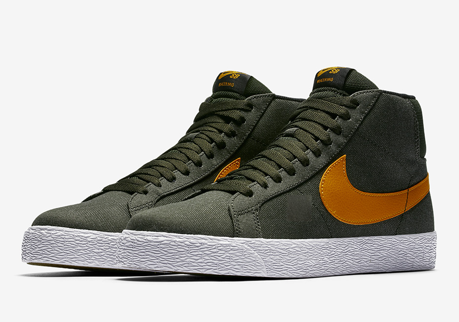 Nike Sb Blazer Mid Sequoia Circuit Orange White Black Undefeated 1