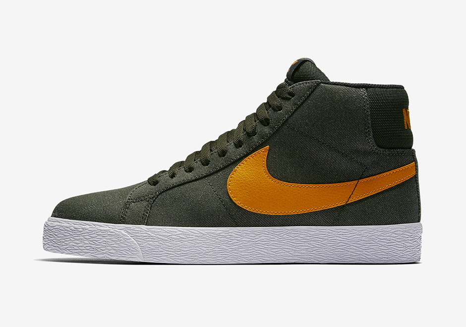 Nike Sb Blazer Mid Sequoia Circuit Orange White Black Undefeated 2