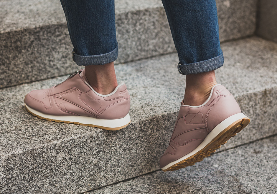 Reebok Classic Leather Zip Shell Pink 3