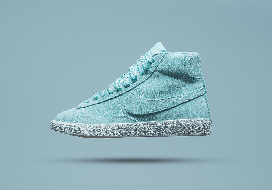 Nike Blazer Grade School Island Green Suede 1