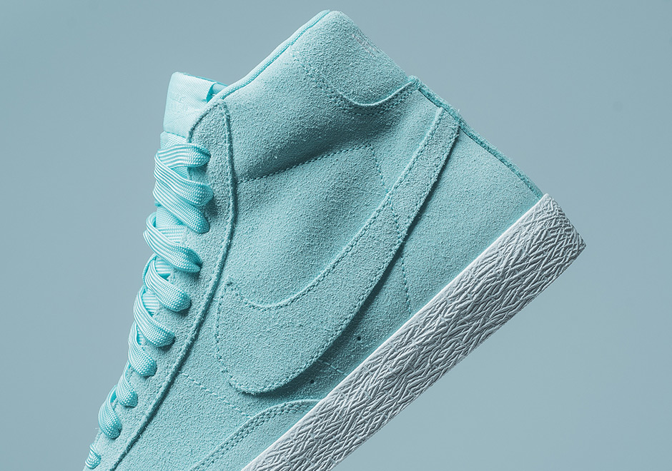 Nike Blazer Grade School Island Green Suede 3