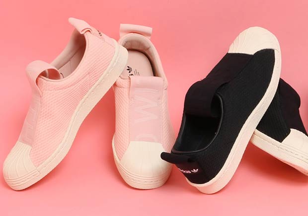 Adidas Superstar Slip On Women White Black Pink