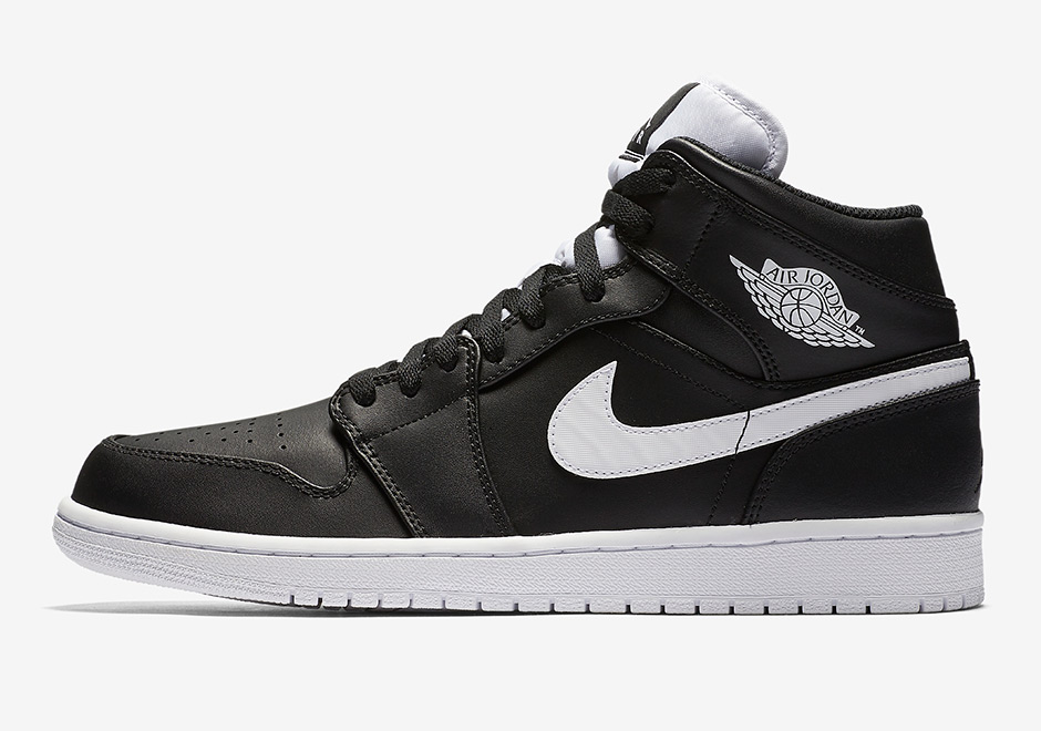 Air Jordan 1 Mid Black White 554724 038 2