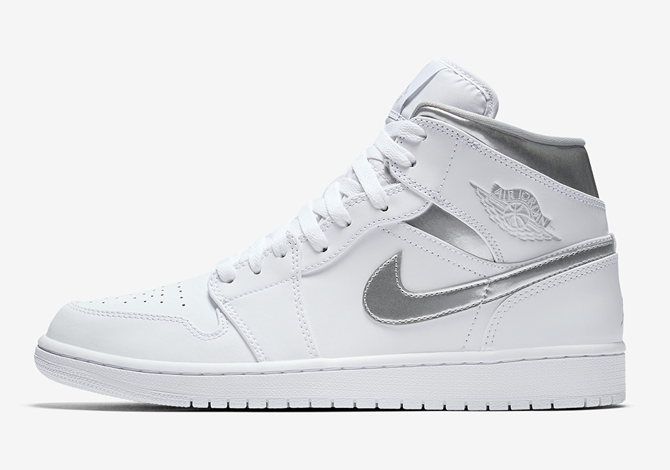 Air Jordan 1 Mid White Metallic Silver 554724 105 2