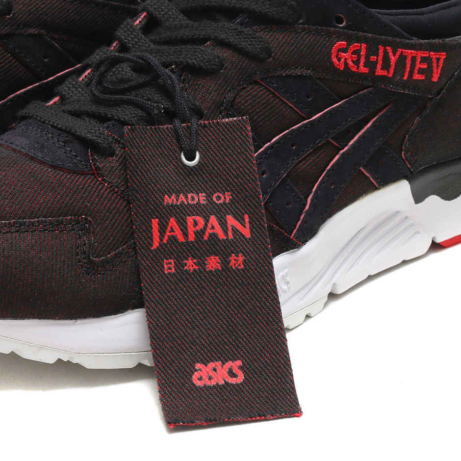 Asics Gel Lyte V Japanese Denim Black Red Hn7j4 9090 10