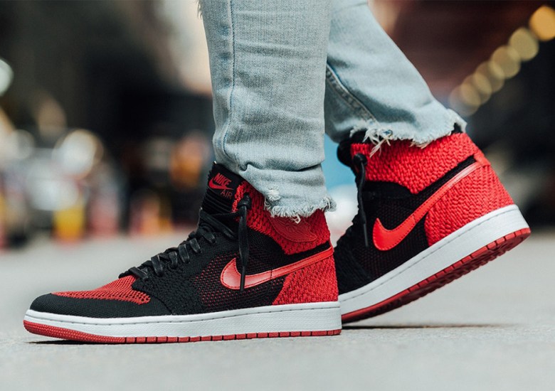 An On-Foot Look At The Air Jordan 1 Flyknit “Bred”