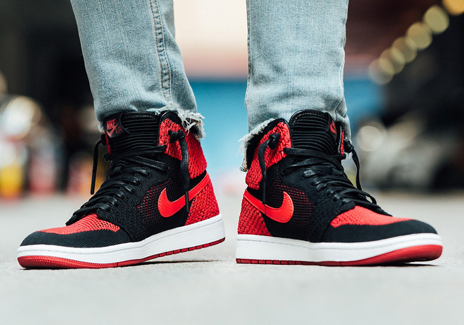 Air Jordan 1 Flyknit Bred Banned On Feet Images 03