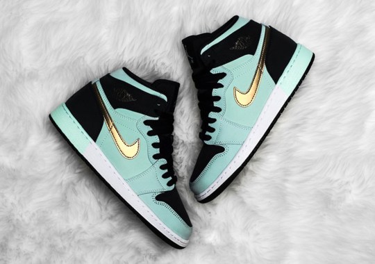 Jordan Pairs Mint Foam And Gold For This Air Jordan 1 For Girls