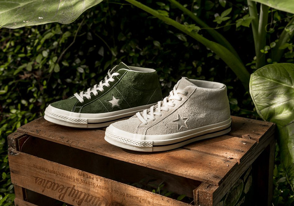 Converse One Star Mid Shadow Green Grey 1