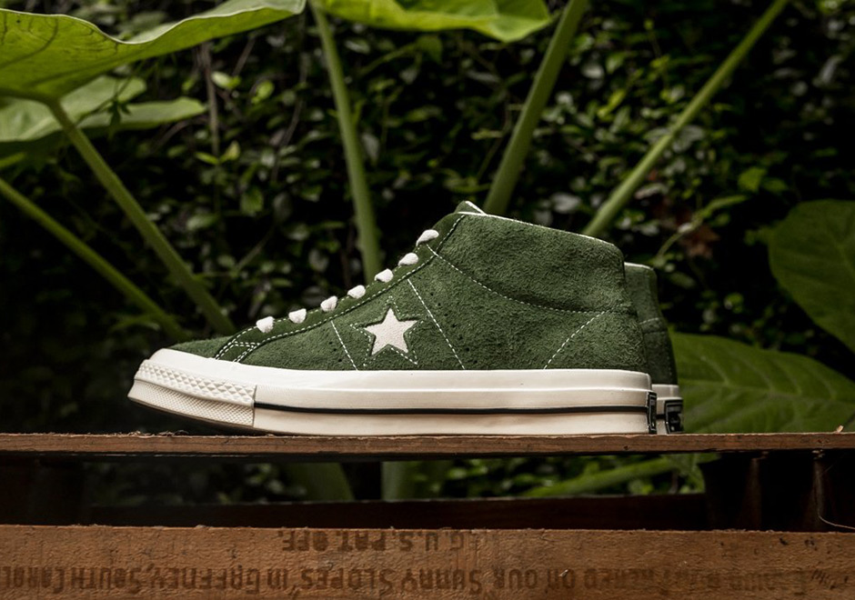 Converse One Star Mid Shadow Green Grey 2