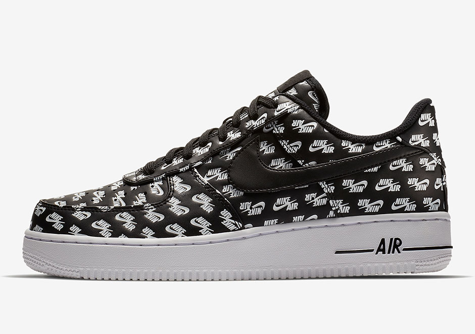 Nike Air Force 1 Low All Over Log Black Ah8462 001 1